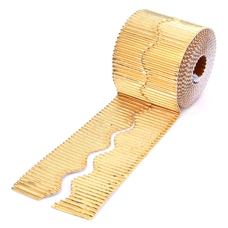Bordette Scalloped Corrugated Border Roll - Gold - 15m